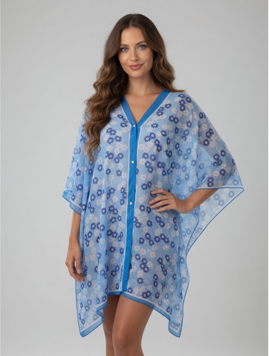 Reversible Pearl Chiffon Top with Floral Print